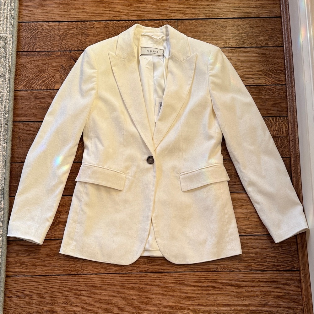 Peserico Cream Single-Button Blazer